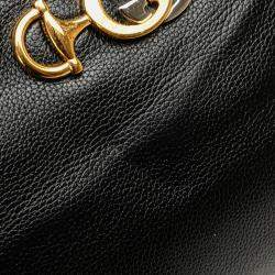 Gucci Black Small Grained Calfskin Zumi Top Handle Bag