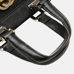 Gucci Black Small Grained Calfskin Zumi Top Handle Bag