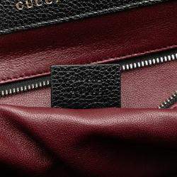 Gucci Black Small Grained Calfskin Zumi Top Handle Bag