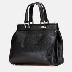 Gucci Black Small Grained Calfskin Zumi Top Handle Bag
