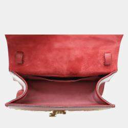 Gucci Patent Embroidered Mini Sylvie Red Top Handle Bag