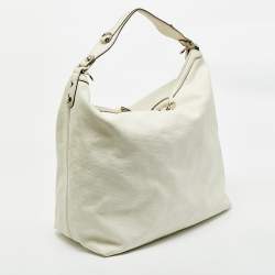 Gucci White Guccissima Leather Large Icon Bit Hobo 