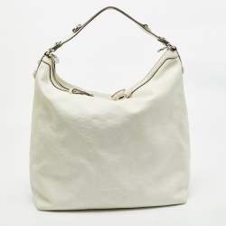 Gucci White Guccissima Leather Large Icon Bit Hobo 