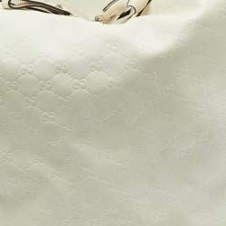 Gucci White Guccissima Leather Large Icon Bit Hobo 