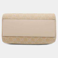 Gucci Ophidia Beige Gg Canvas Leather 2Way Tote