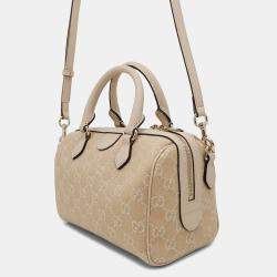 Gucci Ophidia Beige Gg Canvas Leather 2Way Tote