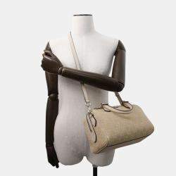 Gucci Ophidia Beige Gg Canvas Leather 2Way Tote