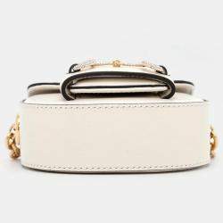 Gucci Horsebit 1955 White Leather Belt Bag 