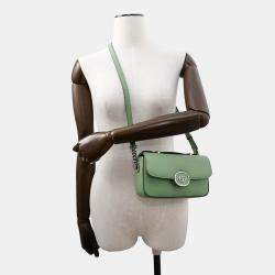 Gucci Petite GG Mini Green Leather Bag