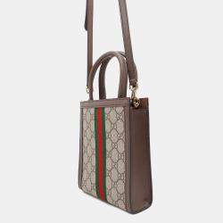 Gucci GG Supreme Ophidia Brown/Beige Canvas and Leather 2Way Handbag