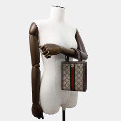 Gucci GG Supreme Ophidia Brown/Beige Canvas and Leather 2Way Handbag
