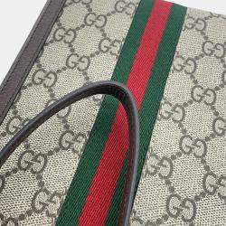 Gucci GG Supreme Ophidia Brown/Beige Canvas and Leather 2Way Handbag
