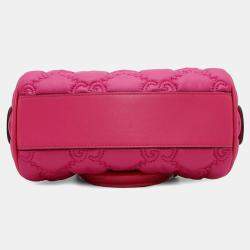Gucci GG Matelassé Pink Nylon and Leather 2Way Handbag