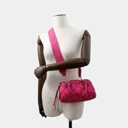 Gucci GG Matelassé Pink Nylon and Leather 2Way Handbag