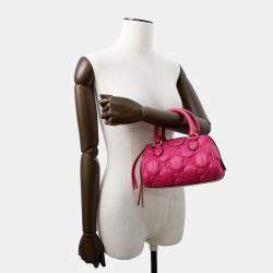 Gucci GG Matelassé Pink Nylon and Leather 2Way Handbag