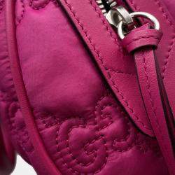 Gucci GG Matelassé Pink Nylon and Leather 2Way Handbag
