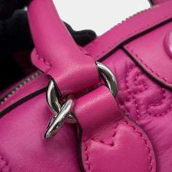 Gucci GG Matelassé Pink Nylon and Leather 2Way Handbag