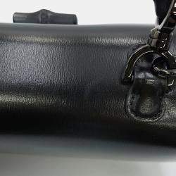 Gucci Bamboo 1947 Top Handle Bag Black Leather Size Small