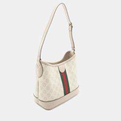 Gucci Ophidia Gg Supreme Small Shoulder Bag Coated Canvas Leather Beige
