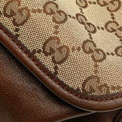 Gucci Beige/Brown Medium GG Canvas Horsebit 1955 Tote