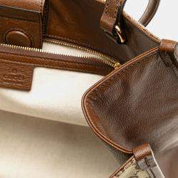Gucci Beige/Brown Medium GG Canvas Horsebit 1955 Tote