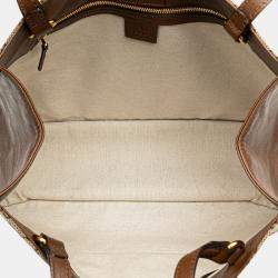 Gucci Beige/Brown Medium GG Canvas Horsebit 1955 Tote