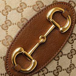 Gucci Beige/Brown Medium GG Canvas Horsebit 1955 Tote