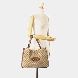 Gucci Beige/Brown Medium GG Canvas Horsebit 1955 Tote