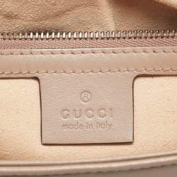 Pre Owned Gucci Beige Matelasse Leather Small GG Marmont Shoulder Bag
