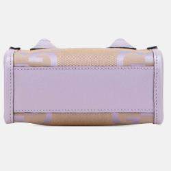 Gucci Beige/Purple Mini Jumbo GG Canvas Interlocking G Satchel