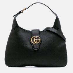 Gucci Black Medium Leather Aphrodite Satchel