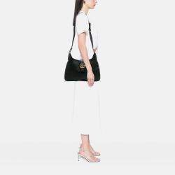Gucci Black Medium Leather Aphrodite Satchel