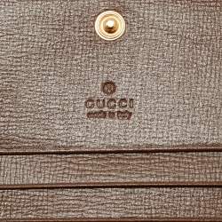 Gucci Brown/Beige GG Supreme Canvas and Leather Horsebit 1955 Card Case