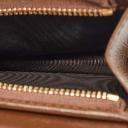 Gucci Brown/Beige GG Supreme Canvas and Leather Horsebit 1955 Card Case