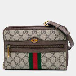 Gucci Beige GG Supreme Ophidia Wallet On Chain
