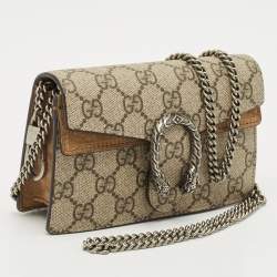 Gucci Beige/Brown GG Supreme Canvas and Suede Mini Dionysus Shoulder Bag