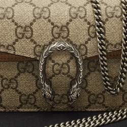 Gucci Beige/Brown GG Supreme Canvas and Suede Mini Dionysus Shoulder Bag