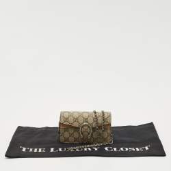 Gucci Beige/Brown GG Supreme Canvas and Suede Mini Dionysus Shoulder Bag