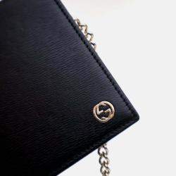 Pre Owned Gucci Betty Black Calfskin Wallet On Chain 