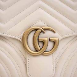 Gucci Small Calfskin GG Marmont Top Handle