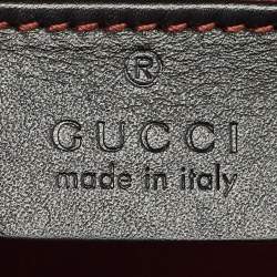 Pre Owned Gucci Black Patent Leather Mini Sylvie 1969 Top Handle Bag