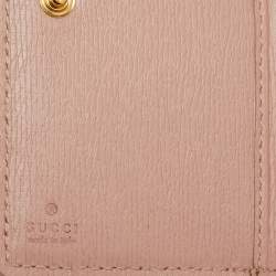 Gucci Light Pink Leather Card Case with Gucci Script
