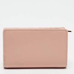 Gucci Light Pink Leather Card Case with Gucci Script