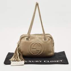 Gucci Light Gold Leather Medium Soho Disco Chain Bag