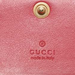 Gucci Red Matelasse Leather GG Marmont Card Case