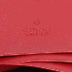 Gucci Red Matelasse Leather GG Marmont Card Case