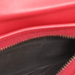 Gucci Red Matelasse Leather GG Marmont Card Case