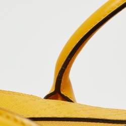 Pre Owned Gucci Yellow Diamante Leather Medium Bright Satchel