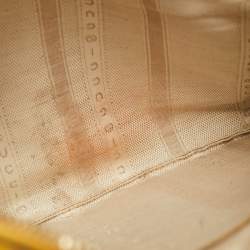 Pre Owned Gucci Yellow Diamante Leather Medium Bright Satchel