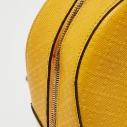 Pre Owned Gucci Yellow Diamante Leather Medium Bright Satchel